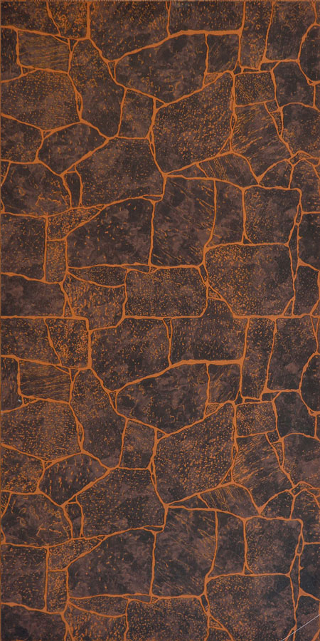 Листовая панель МДФ с тиснением под камень, Камень Бутан темно-коричневый