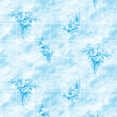 Рустованный ХДФ «Букет цветов», голубой