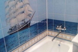 Панели ПВХ «Корабли», отделка ванной комнаты